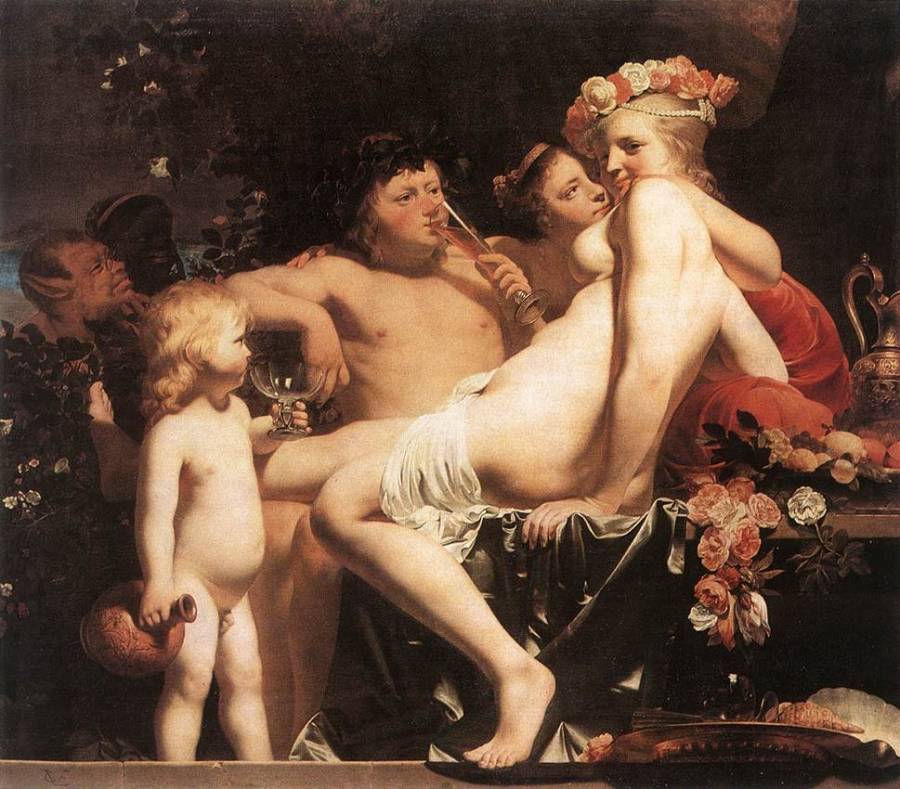 Everdingen Caesar van - Bacchus avec deux nymphes et Cupidon.jpg